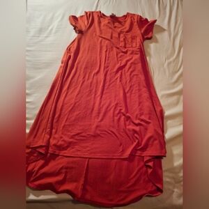Small-Medium Vibrant Red T-Shirt Dress